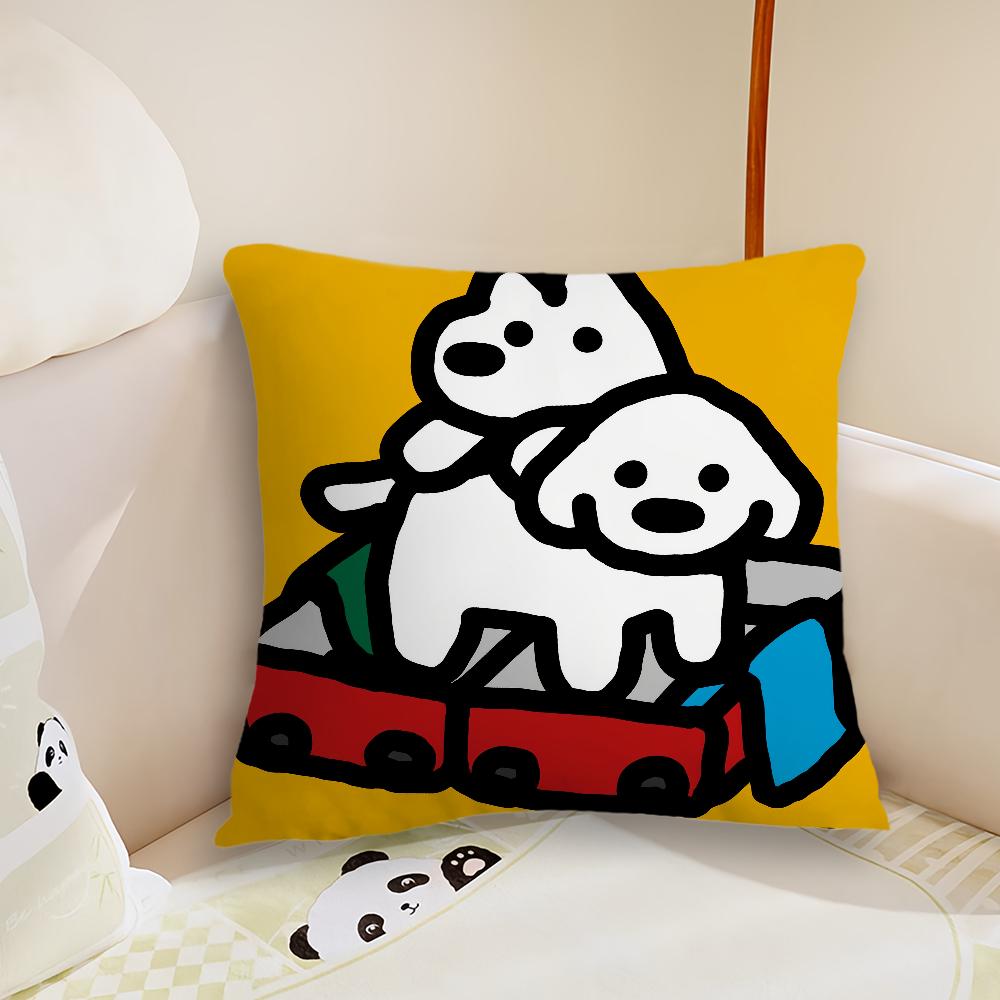 Kawaii Matsui Dog Cute  Cushion Cover Pillow Case Plush Fabric Soft Double Sided Print Sofa Cushion Cover Throw Pillow Covers