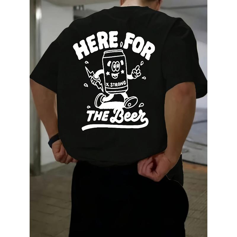 

Men S Short-Sleeve Fashionable T-Shirt with Round Neck And Letter Print S чёрный