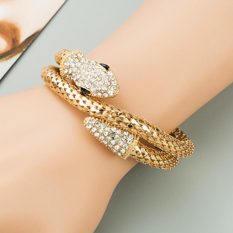 Punk Snake Shaped Wrapped Men and Women Bracelet Rhinestone Vintage Jewelry Accessories