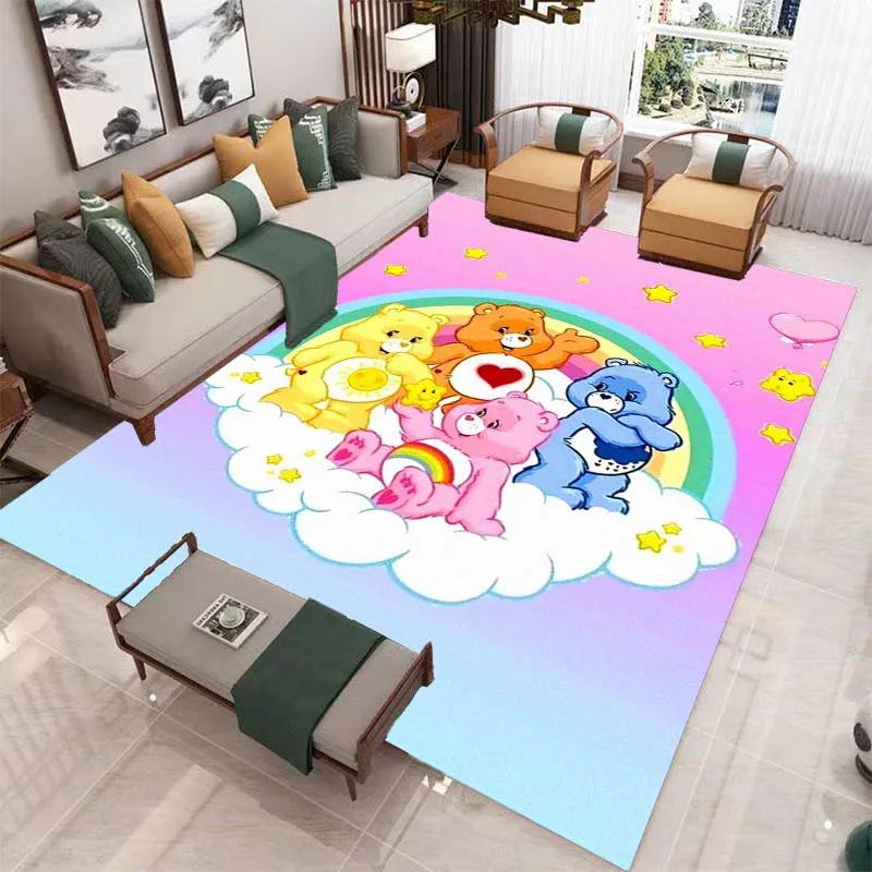 MINISO Cute C-Care Bears Printed Carpet Kitchen Mats Non -slip Carpet Outdoor Carpets Area Rug Bedroom Decor Birthday Gift