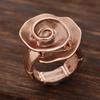 Enamel Geometric Flower Elastic Ring, Women's Fashion High-end Rose Alloy Ring