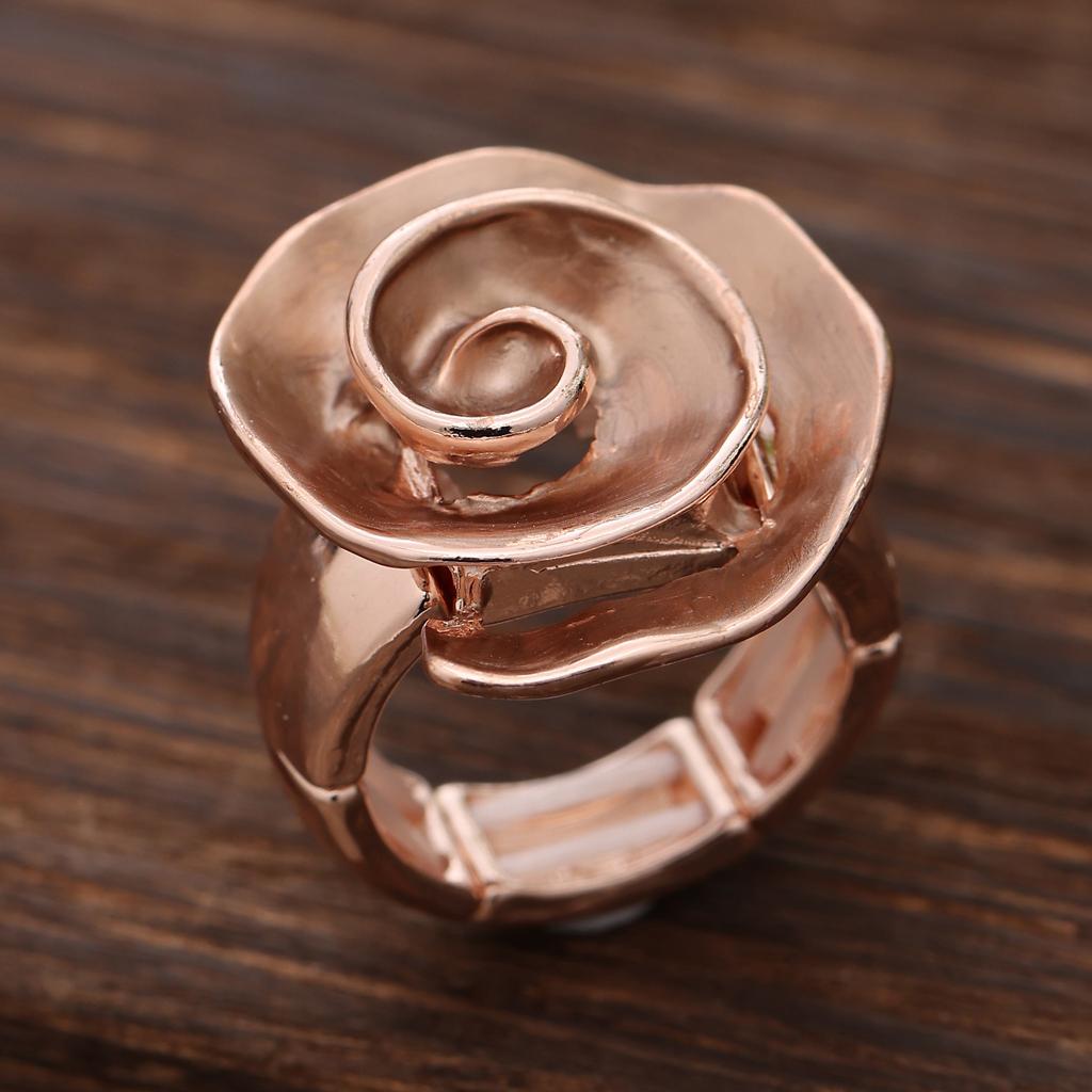 Enamel Geometric Flower Elastic Ring, Women's Fashion High-end Rose Alloy Ring
