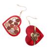 Acrylic Heart Shaped Drop Earrings Stylish Chocolate Gift Box with Bowknot Ear Rings for Birthdays Or Anniversaries