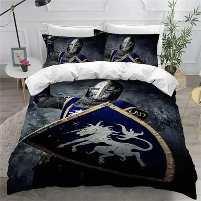 3D-Druck Heilige Ritter Bettwäsche-Set, Bettbezug, Bettdecke, Bettbezug, Kissenbezug, King-Size-Bett, Queen-Size-Bett, Twin-Size-Bett, Jungen, Mädchen, Erwachsene