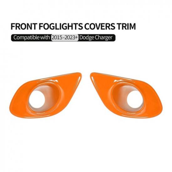 Orange Front Bumper Fog Light Lamp Cover Trim Accessories for Dodge Charger 15+
