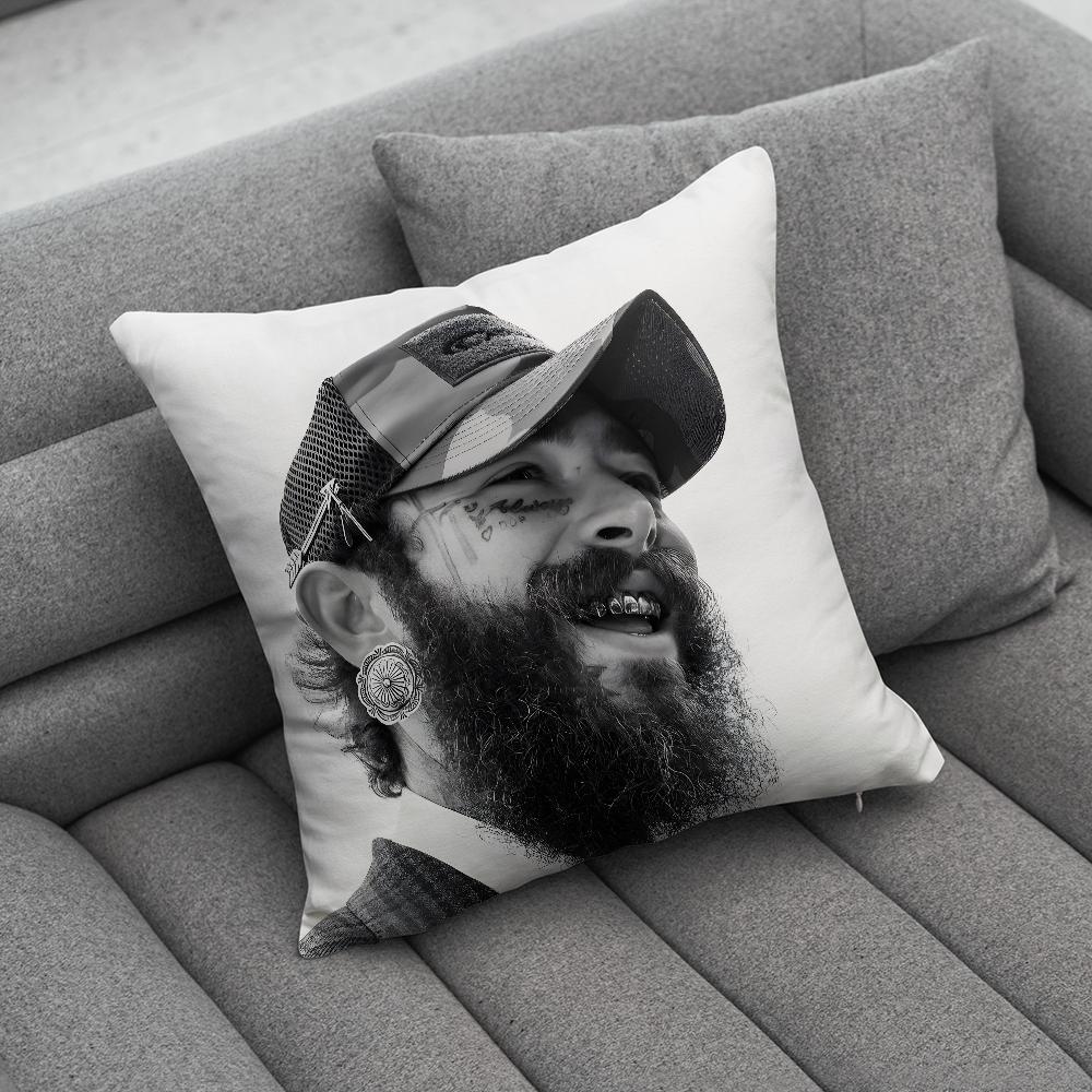 P-Post M-Malone Pillow Case Soft Cushion Cases for Farmhouse Sofa Decor Home Decorations and Protector