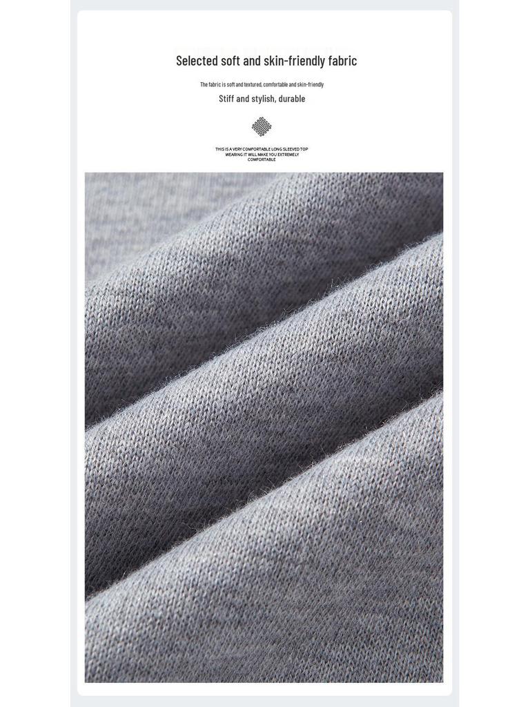 Men's Thick Velvet Wool Sweater - Machine Washable High Neck, Autumn/Winter, 550g Warm Base Layer