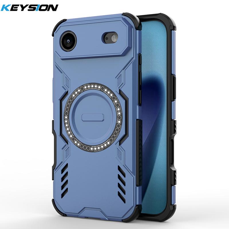 KEYSION Hollow Heat Dissipation Case for MagSafe for iPhone Air Silicone+PC Magnetic Cooling Shockproof Phone Cover for iPhone 17