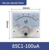 Pointer Type DC Ammeter Head 85C1-10A: Available In 1A, 2A, 3A, 5A, 50A, 500mA, 100uA, 30mA, and 50mA.