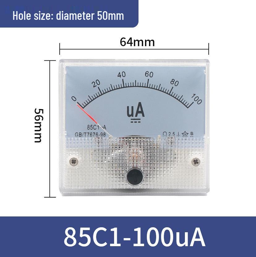Pointer Type DC Ammeter Head 85C1-10A: Available In 1A, 2A, 3A, 5A, 50A, 500mA, 100uA, 30mA, and 50mA.