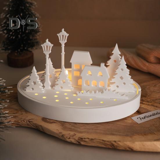 3Pcs Silicone Mold House Resin Casting Mold Easter Candle Making Mold DIY Home Decorate Mold with Tree for Candlestick Plaster Epoxy Soap Making