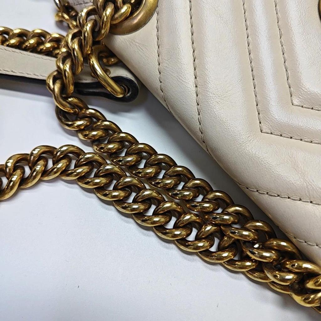 [Pre-Owned] Gucci GG Marmont Matelassé Mini Bag 'White' - Very Good #128IQDE