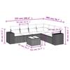 7 Piece Garden Sofa Set with Cushions Brown Poly Rattan
