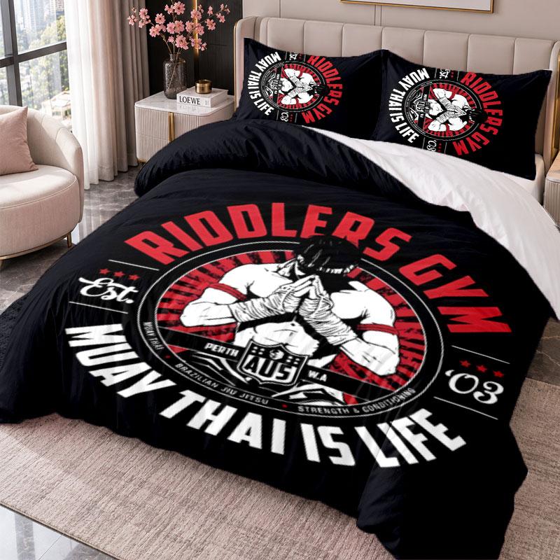 Muay Thai Gym 3Pcs Bedding Set Duvet Cover With Two Pillowcases For Bedroom Home Decoration