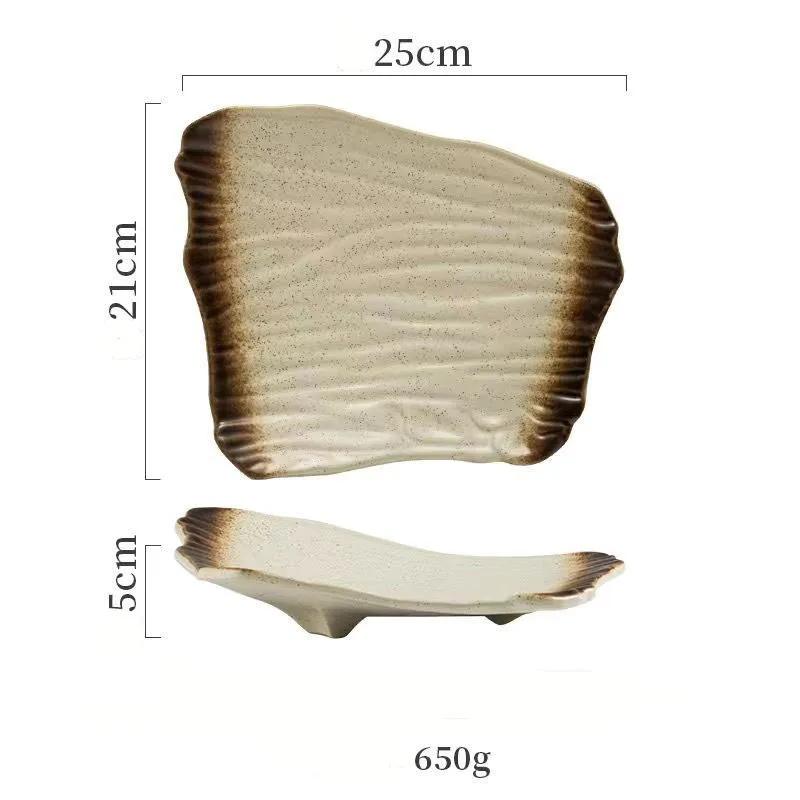 Japanese Special Dish Ceramic Shaped Plate Large Size Dish Home Vintage Japanese Sushi Plate Restaurant Tableware