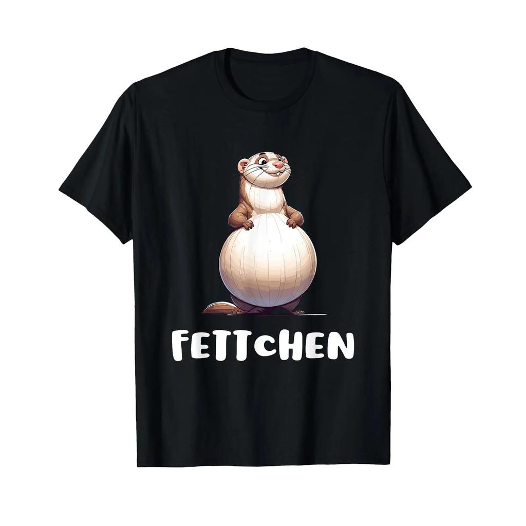 Ferret Fatty with a Big Belly Funny T Shirt Vintage Washed Stretched Unisex Stylish Top For Everyday Wear Breathable Slightly