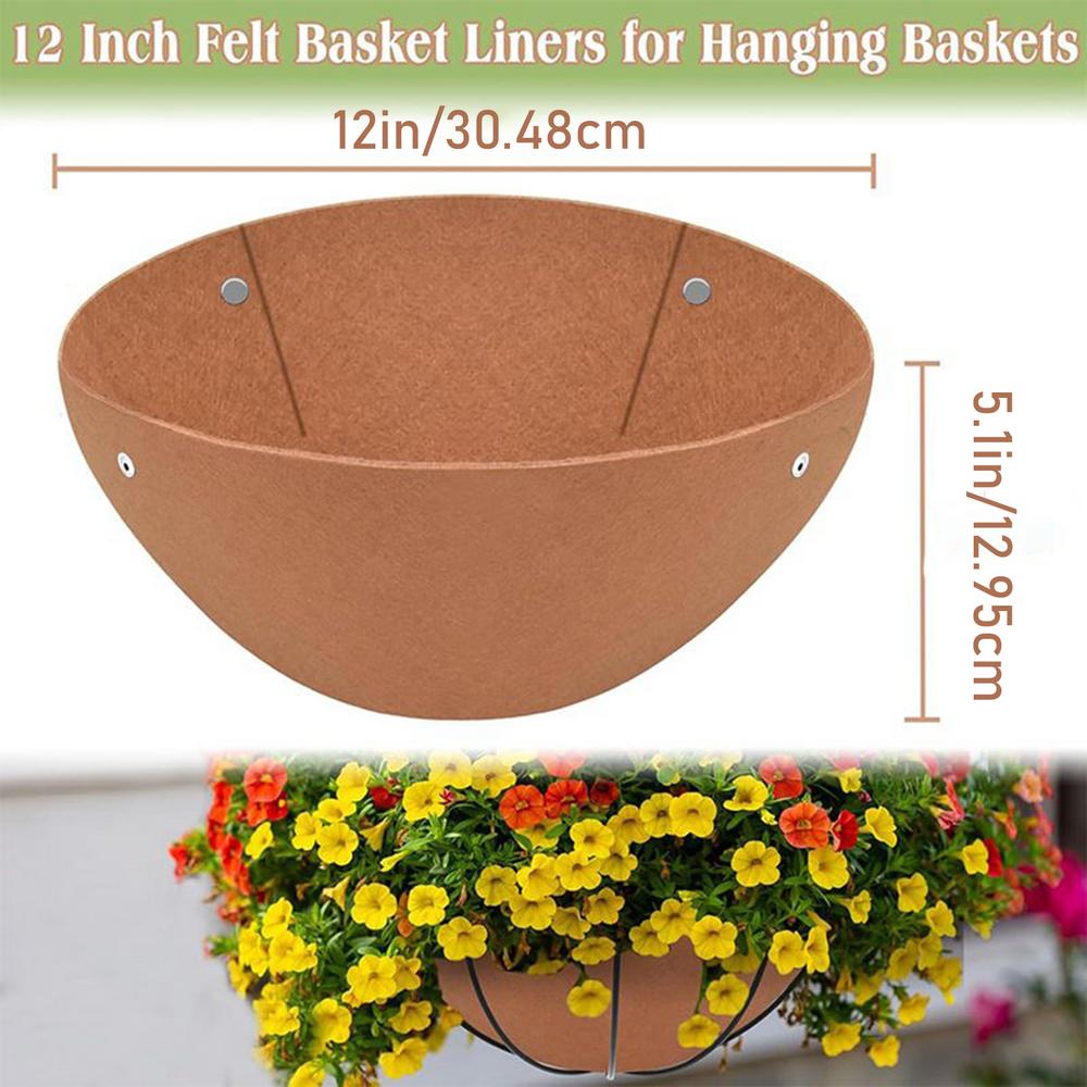Planter Liners 3 Pieces Natural Plant Felt Mat Breathable Round Basket Liners For Window Garden Flower Bed Reptiles Orchid