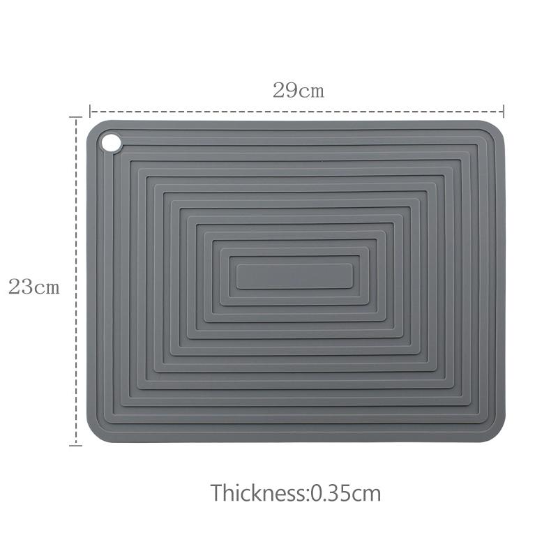Silicone Dish Pot Drying Mat Heat-resistant Tableware Cup Draining Mat Kitchen Non-slip Round Rectangular Coaster Pad Table Mat