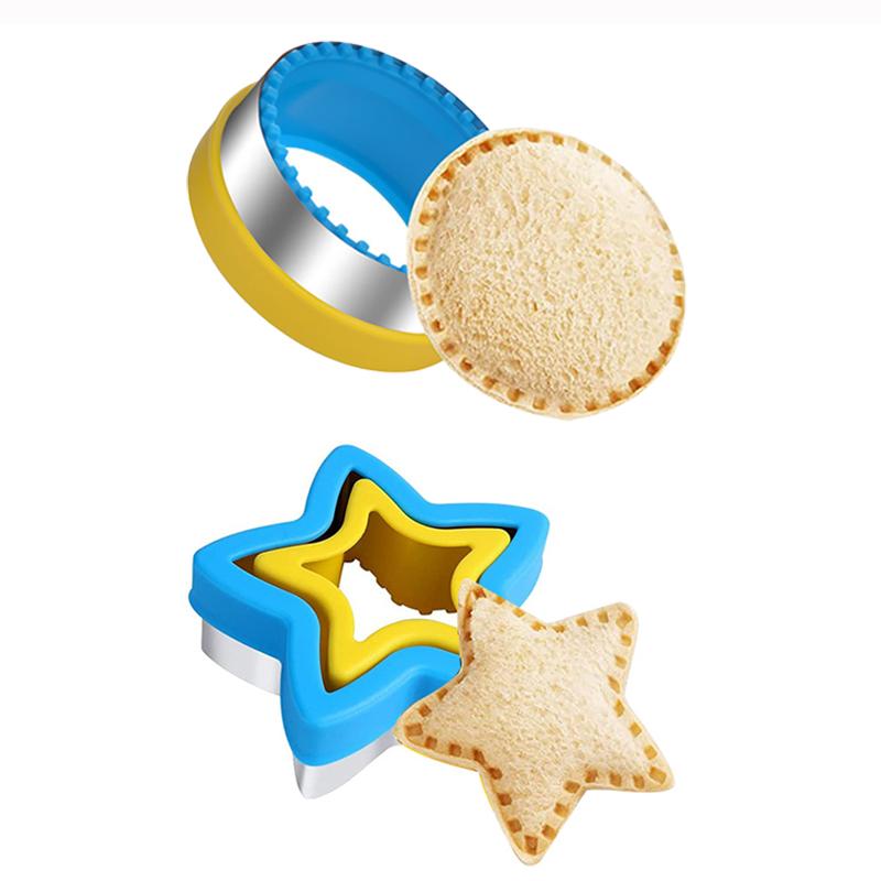 2Pcs Sandwich Cutters Cookie Mold Heart Dinosaur Shape Bread Cutter Sandwich Maker Kitchen Tools Sandwich Cutter Sealer for Kids