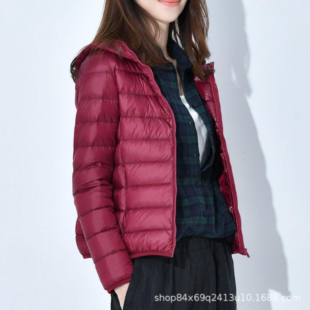 Novo Casaco Curto Acolchoado de Algodão para Mulher, Leve, Grosso, Quente, Ajuste Slim, Versão Coreana, Moda, Seda e Algodão, Sem Saco de Armazenamento