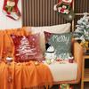Hand-painted New Christmas Pillow Cover Linen Printed Snowman Cushion Simple Versatile Home Decoration Combination Pillow Cover
