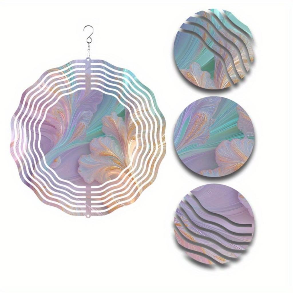 10 Inch Bohemian Style Metal Wind Chime with Rotating Hook Mandala Design for Garden Patio Yard Decor Holiday Gift for Family Friends
