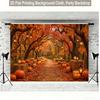 2D flat background fabric 1 piece per pack - Autumn pumpkin lantern path heartwarming and charming background fabric