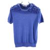 Made In Italy Wool Blend Short Sleeve Design Knit 38 Blue Sweater Women Used
