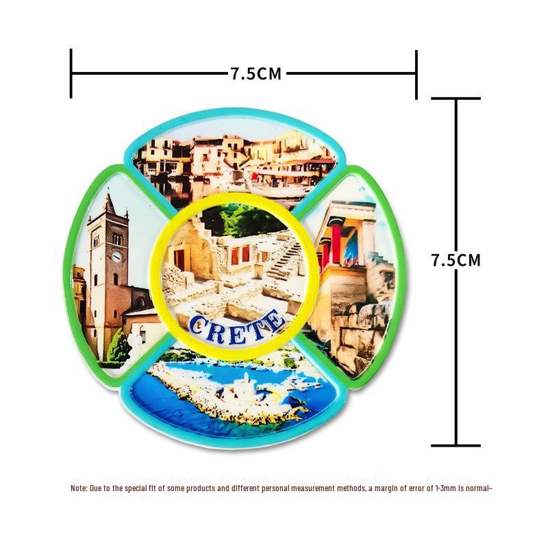 Магнит на холодильник Греция Эгейское море Премиум: Сувенир Санторини и Крита