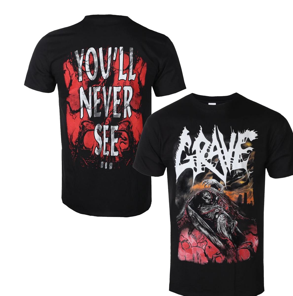 

2025 GRAVE Graphic Cotton Shirt Unisex Men s Women s Summer Short Sleeve Fashion Luxury Casual Vintage Daily T-Shirt S