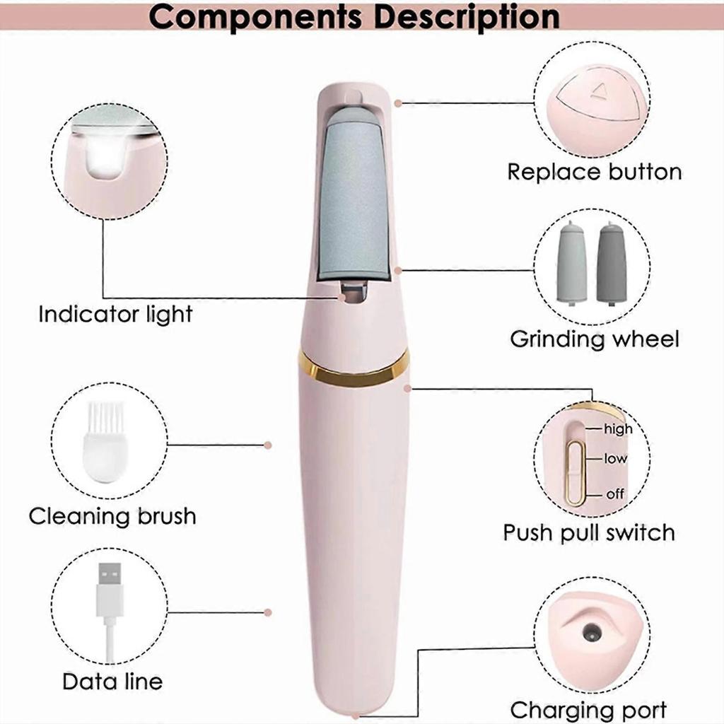 Smooth Pedicure Wand, Electric Foot Callus Remover, Portable Foot Callus Remover, Foot Pedicure Tool, Callus Razor for Dry Cracked Heels
