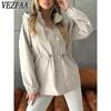 Giacche e cappotti con cappuccio a maniche lunghe a maniche lunghe autunno inverno stampa tinta unita moda casual da donna