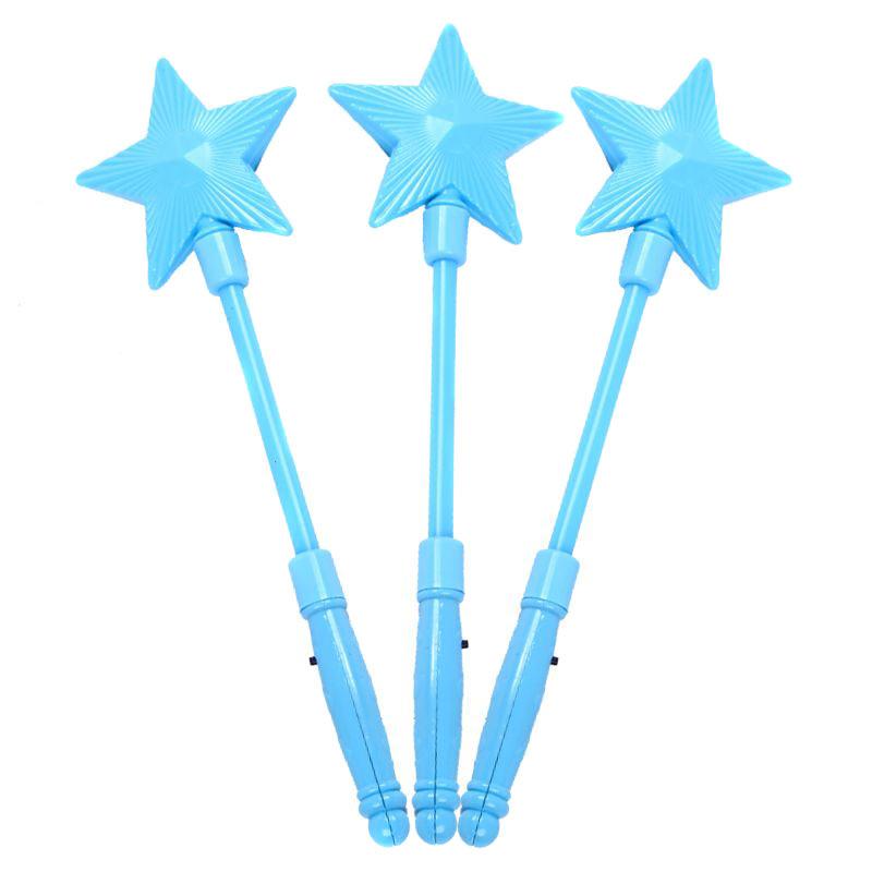 FlashingBlinkyLights Pink Super Star Princess LED Light Up Magic Wand for Kid Portable Lightweight Glow Sticks Party Light Stick