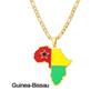 Collar con Mapa de Esmalte Africano: Colgante Geométrico de Acero de Titanio, Joyería Estilo 2022.