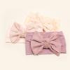 Spring thin baby plain bow headscarf, children's soft and comfortable nylon headband, baby headband