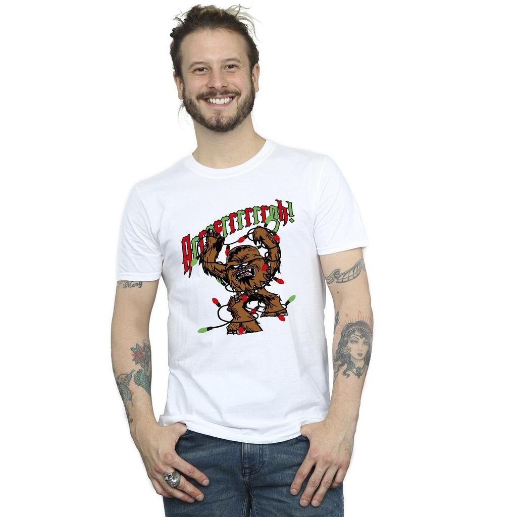 STAR WARS Episode IV pour Hommes: T-shirt Chewbacca Argh Lights d'Un Nouvel Espoir