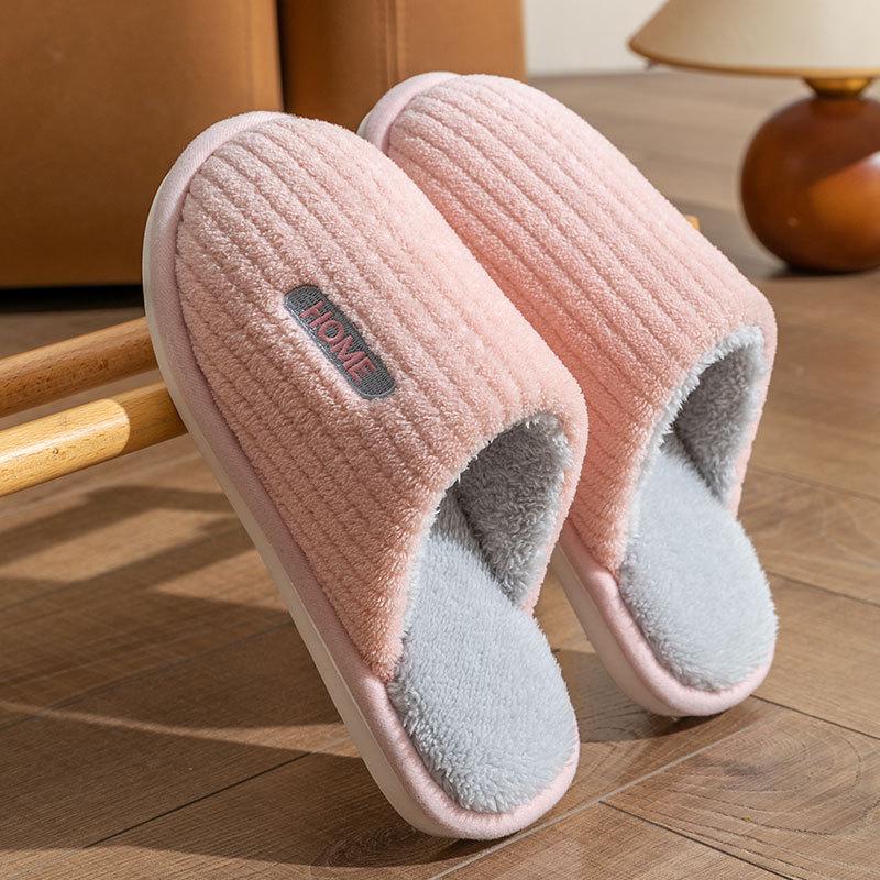 Damen Winter 2023 Flauschige Rutschfeste Baumwoll-Hausschuhe