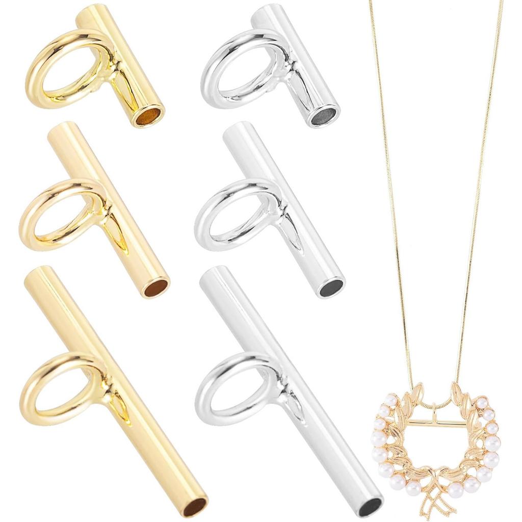 Elegant Silver Brooch Converter Metal Texture for Creating Fashionable Pendant Necklaces from Various Brooch Designs
