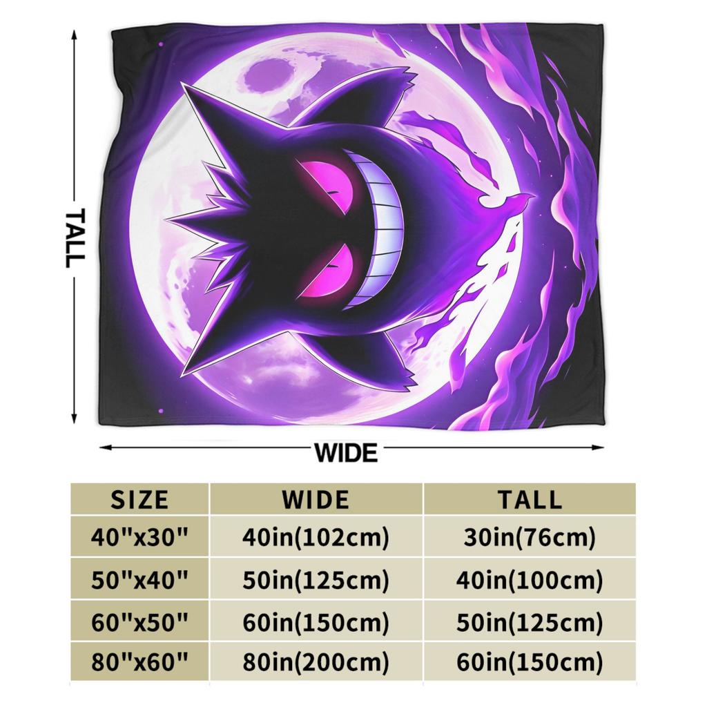 Gengar Cartoon  Blanket  Super Warm Street Trend Plush Throw Blanket For Home Decor Decorative Flannel Bedspread Bed Cover