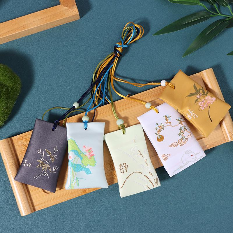 

Сумка для молитвы с вышивкой, саше, счастливая сумка, охранник-талисман, богатство, здоровый кулон, сумка для благословения, брелок, декор автомобиля