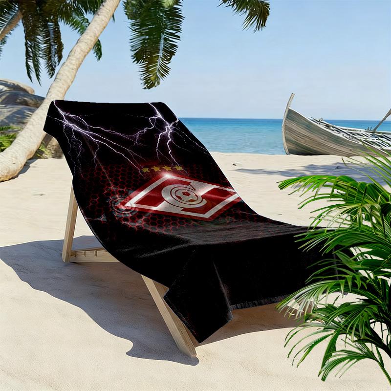 Spartak Moskau Print Strandtuch, Großes Weiches Schnelltrocknendes Handtuch für Strand Camping Schwimmen