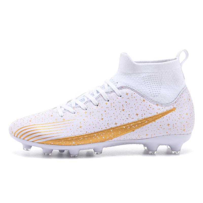 High-top football shoes tf broken nails artificial grass boys and girls teenagers students leather foot sports training shoes