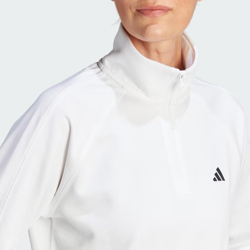 Adidas Aeroready Game & Go Quarter-Zip Fleece Top Women Tops White IM2681