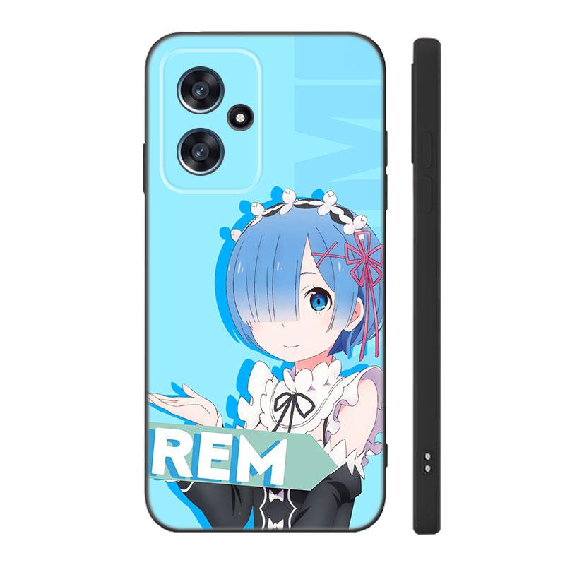 Anime Cute REM Black Silicone Phone Case For Xiaomi POCO X3 X4 NFC F3 F4 GT F5 M3 M4 M6 X5 X6 Pro 5G C55 C65 M5