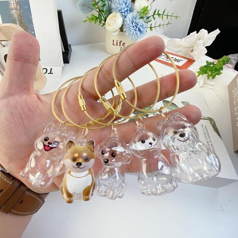 1pc 3D Cat Hair Dog Hair Transparent Storage Box - Keychain Backpack Pendant Pet Cat Kitten Shaped Commemorative Charm Hairball Container
