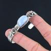 Friendship Day Deal Owyhee Blue Opal Gemstone 925 Silver Mother Flower Bangle