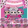 Surprise Doll Birthday Theme Decorations Backdrop Baby Shower Suppl Lol Party Cake Topper Balloon Paper Banner Plates Cups for Round Sensory Durable