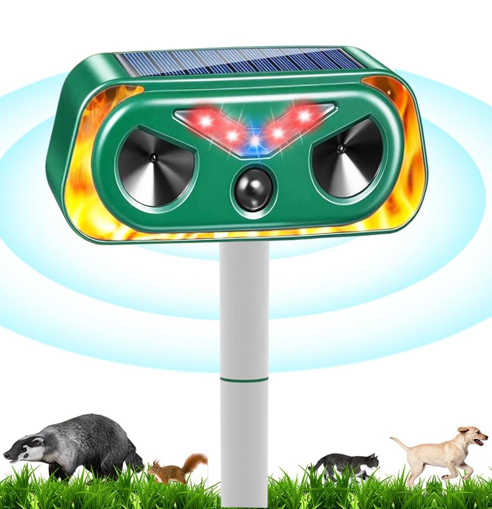 New SiciMux Ultrasonic Animal Repellent for and Pests Powerful LED and Flame Repels Dogs and Quiet 2000mAh Large Capacity Long Standby IP66 Two Fully