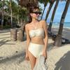 New Sexy High Waist Skinny Sling Swimsuit Women's Solid Color Beach Split Hot Spring Swimsuit Women