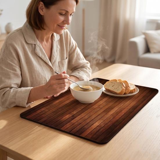 Rutschfeste Bar-Service-Matte 3D Holzmaserung Geschirrtrockenmatte, Kieselgur-Absorbent für Küchenarbeitsplatte, Rutschfest Hitzebeständig Tassen-Kaffee-Pad Multi